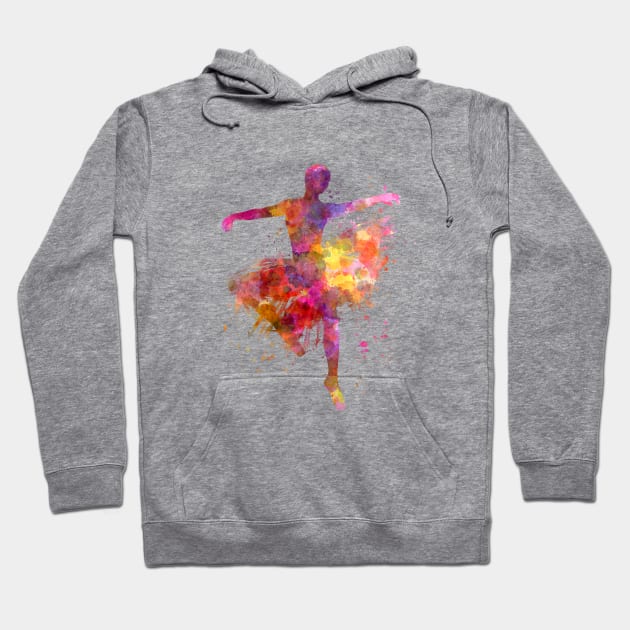 Classical ballet girl in watercolor Hoodie by PaulrommerArt